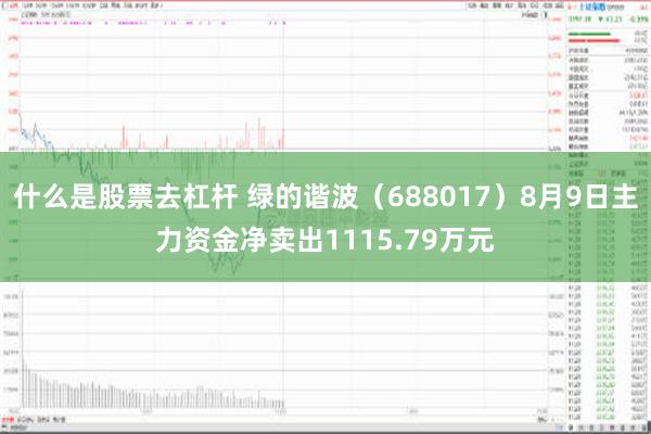 什么是股票去杠杆 绿的谐波（688017）8月9日主力资金净卖出1115.79万元